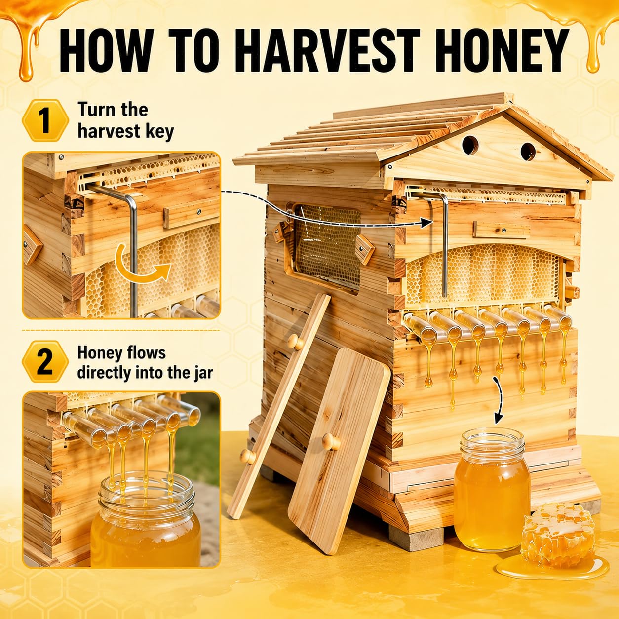 2-in-1 Self-Flowing Honey Beeh - Beehive Frame Wax 评论和价格