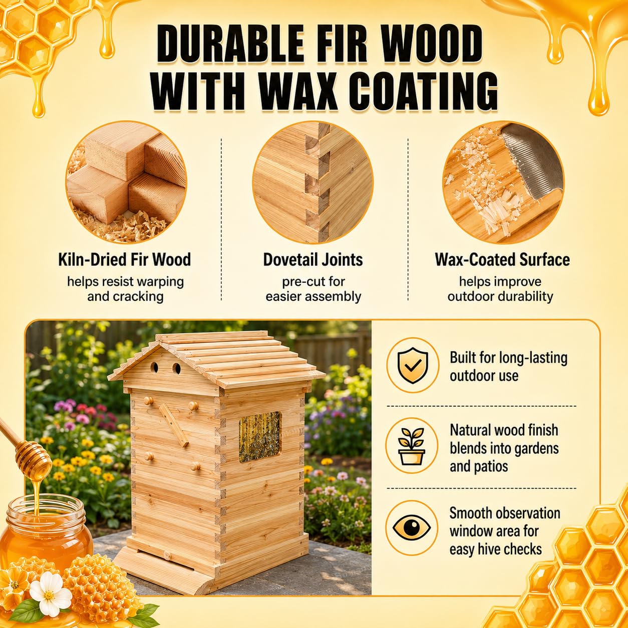2-in-1 Self-Flowing Honey Beeh - Beehive Frame Wax 评论和价格